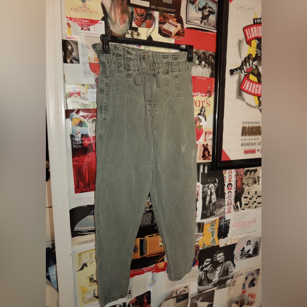 Free people Green Drawstring Pants